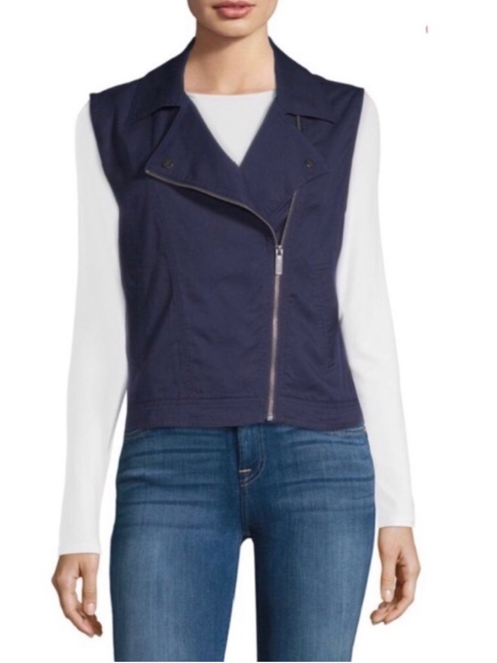 Sanctuary anthropology Tencel Moto Vest Navy size small lightweight